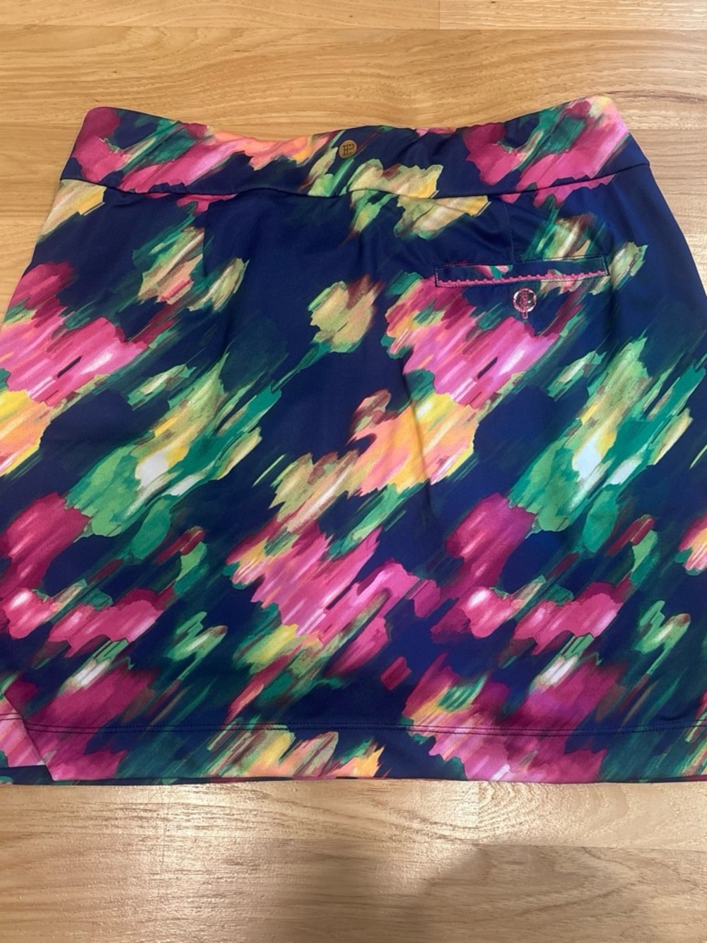 Multi-Color Abstract Print Women’s Skirt - Navy Base